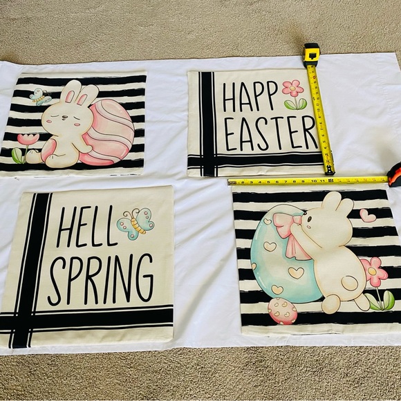 Easter/Spring Decorative Pillow Covers for 18” x 18” pillows. Set of 4. NEW - Picture 4 of 12